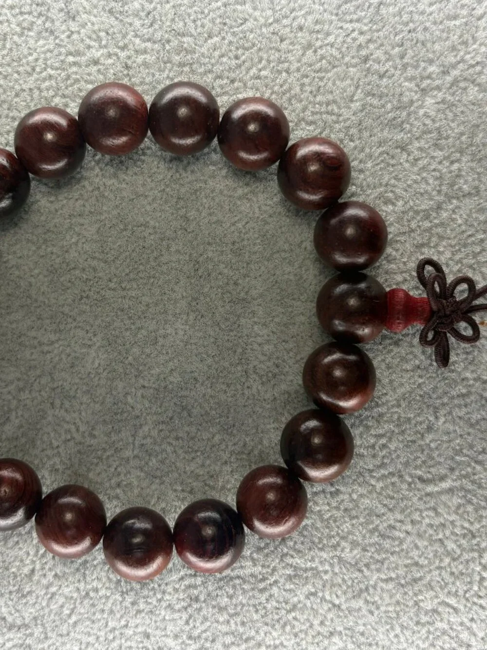 Natural Suanzhi Wood Bead Bracelet 10mmx19 Black Rosewood Meditation Mala 12.2g